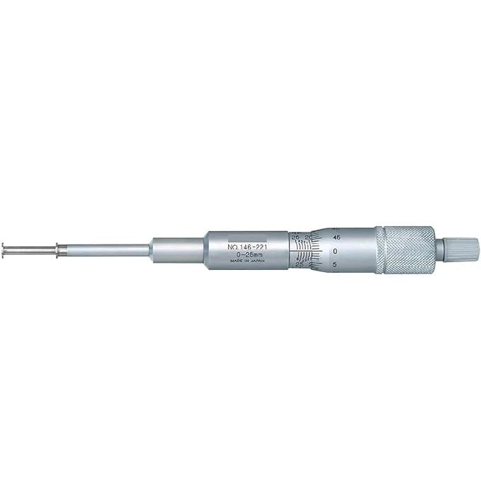 Mitutoyo 146-221 Groove Micrometer with non-rotating spindle, 0 to 25 mm, 6.35 mm