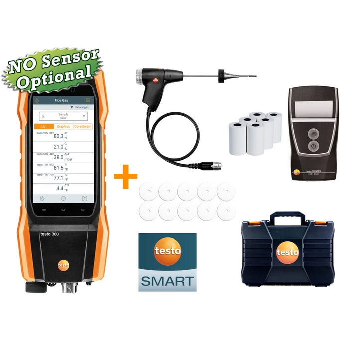 Testo 300 Pro Next Gen - Commercial Combustion Analyzer Kit With Printer - Anaum Corporation