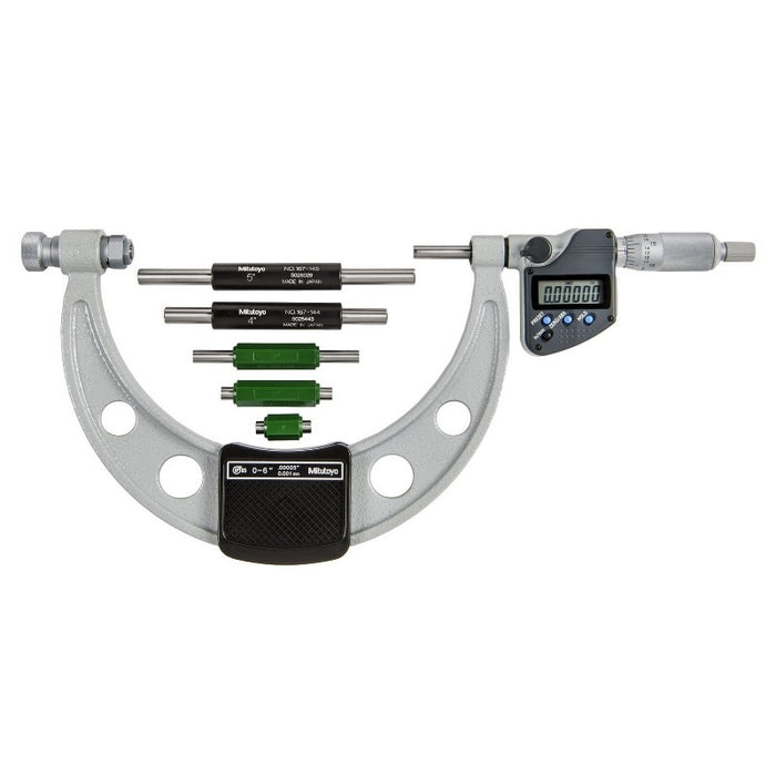 Mitutoyo 340-351-30 Digital Micrometer With Anvils, Range 0 To 6" - Anaum Corporation