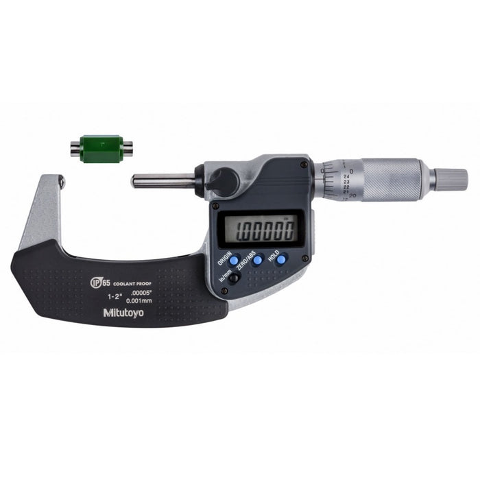 Mitutoyo 395-372-30 Spherical Face Digital Micrometer, Range 1-2″/25.4-50.8mm - Anaum Corporation