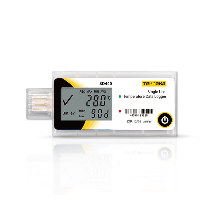 Tekneka SD440 Single Use Temp Data Logger with Calibration Certificate - Anaum Corporation