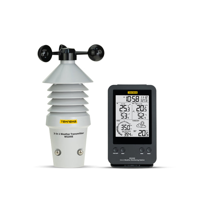 Tekneka WS200E 3-In-1 Weather Monitoring Station - Anaum Corporation