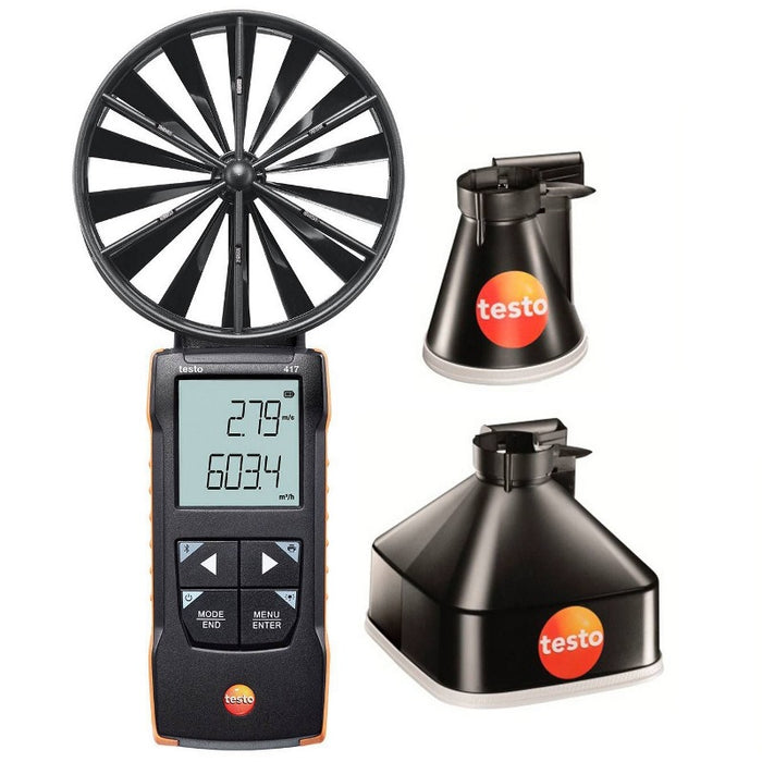 Testo 417 Kit 1 Vane Anemometer With Measurement Funnels - Anaum Corporation