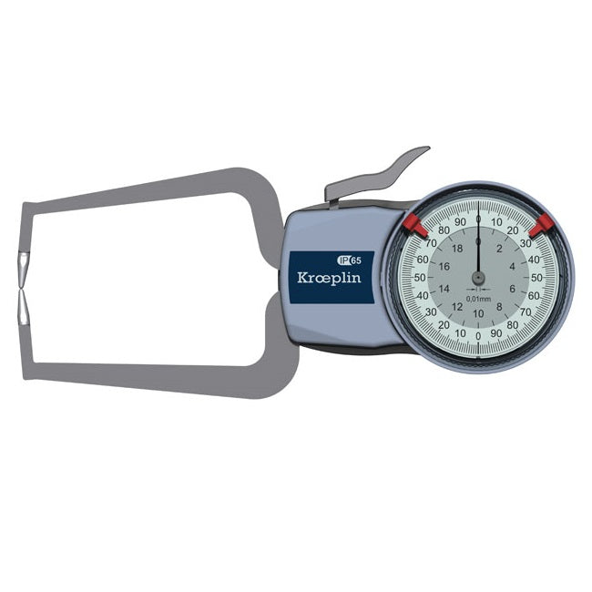 Kroeplin D220 Mechanical External Measuring Gauge, Range 0-20mm - Anaum Corporation