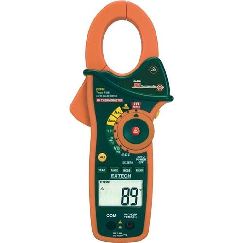 Extech EX820: 1000A True RMS AC Clamp Meter with IR Thermometer - anaum.ca