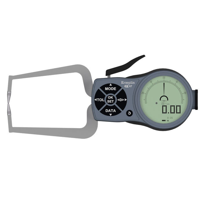 Kroeplin K220 Electronic External Measuring Gauge, Range 0-20mm - Anaum Corporation