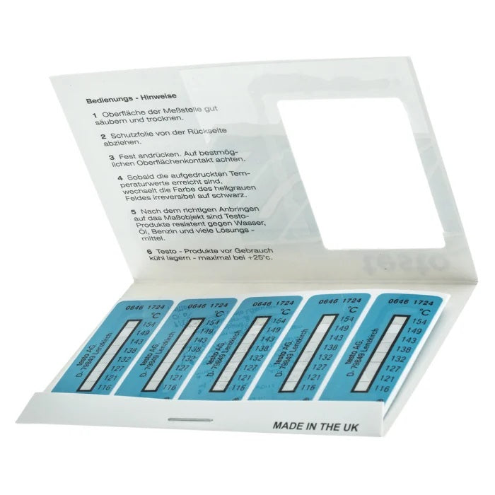 Testoterm Temperature Strips (+116 To +154°C)