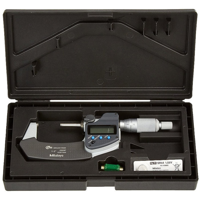 Mitutoyo 293-331-30 Coolant Proof Micrometer, Range 1-2”/25.4-50.8mm