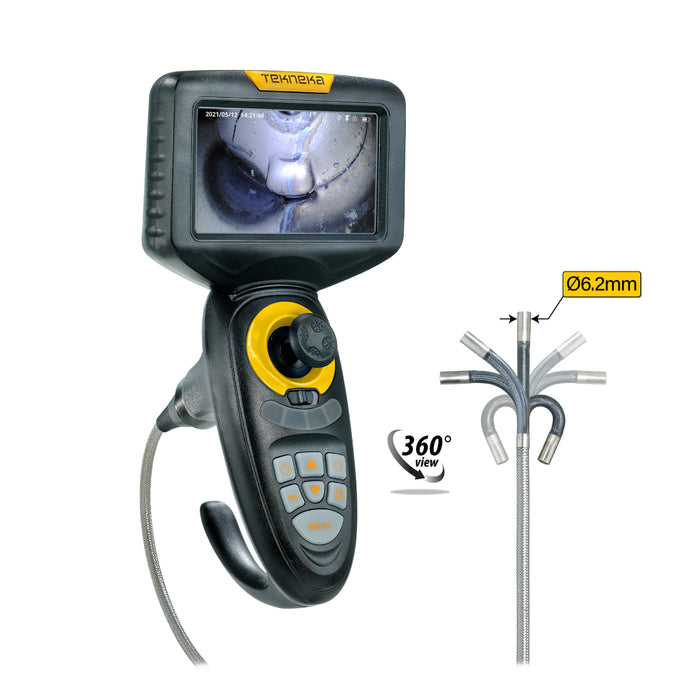 Tekneka AT360-15 Articulating Inspection Camera (360°), Cable Length 15 Meter