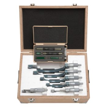Mitutoyo 103-907-40 Series 103 Outside Micrometer Set, 0 to 6", 6 pieces