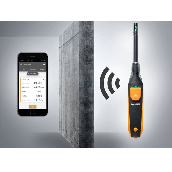 Testo 605i Thermohygrometer Operated Via Smartphone