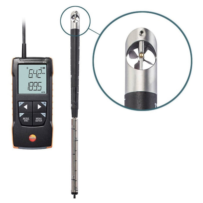 Testo 416 Digital 16mm Vane Anemometer With App Connection