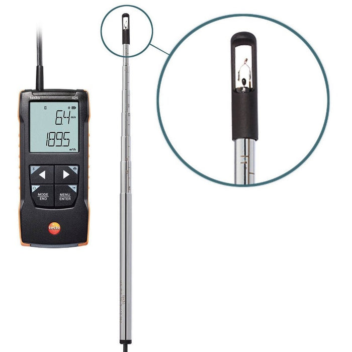 Testo 425 Digital Hot Wire Anemometer With App Connection