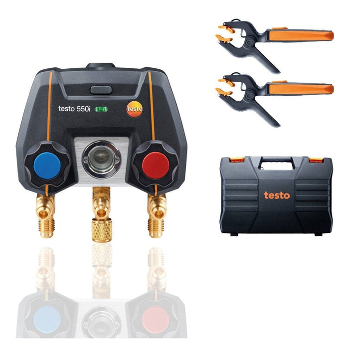 Testo 550i Smart Kit App Controlled Digital Manifold With Wireless Clamp Temperature Probes (NTC) - anaum.ca