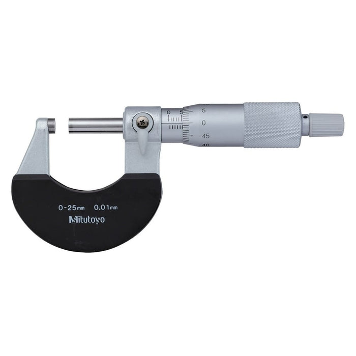 Mitutoyo 102-301 : Outside Micrometer with Ratchet Stop, Range 0-25mm - anaum.ca