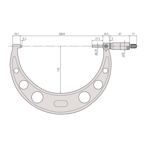 Mitutoyo 103-184 : Outside Micrometer with Ratchet Stop, Range 7-8 inch - anaum.ca