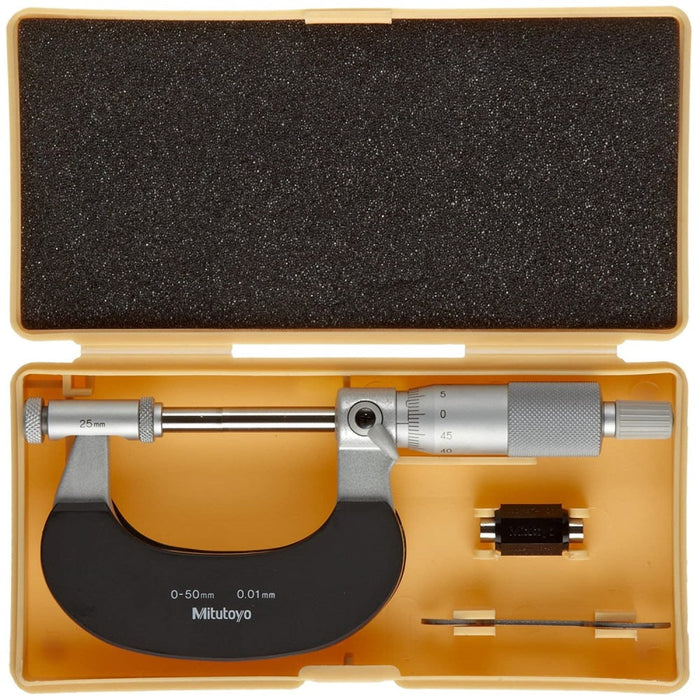 Mitutoyo 104-171 : Outside Micrometer with Interchangeable Anvils: 0-50mm - anaum.ca