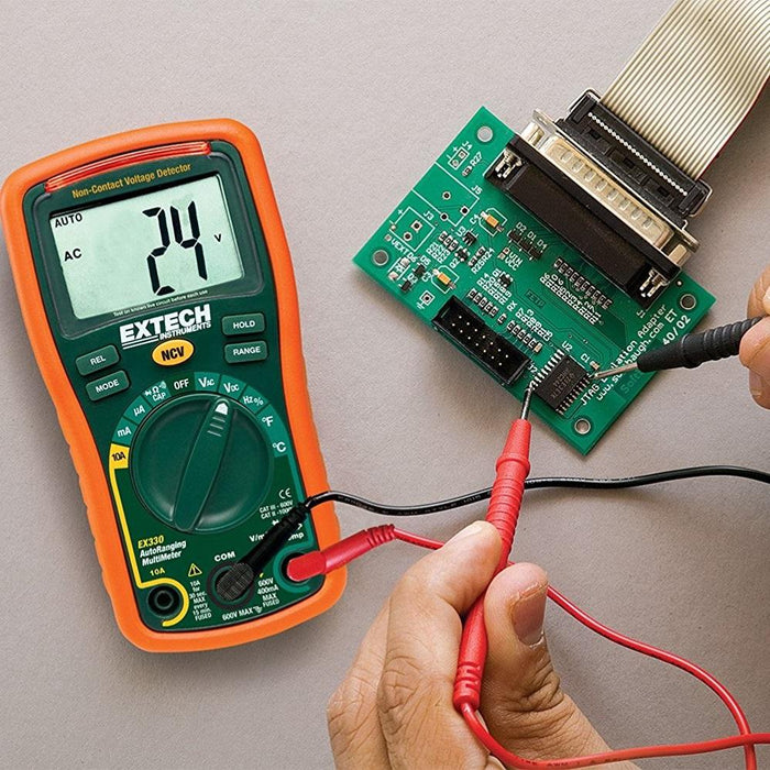 Extech EX330 12 Function Mini MultiMeter + Non-Contact Voltage Detector ...