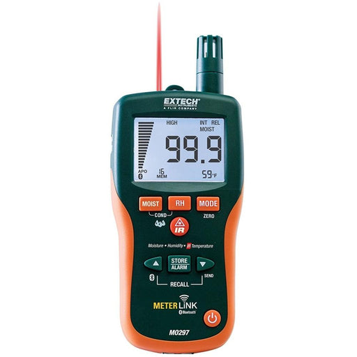 Extech MO297: Pinless Moisture Psychrometer with IR Thermometer and Bluetooth MeterLink - anaum.ca