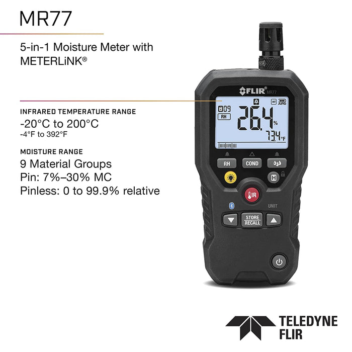 FLIR MR77 5-In-1 Moisture Meter With METERLiNK